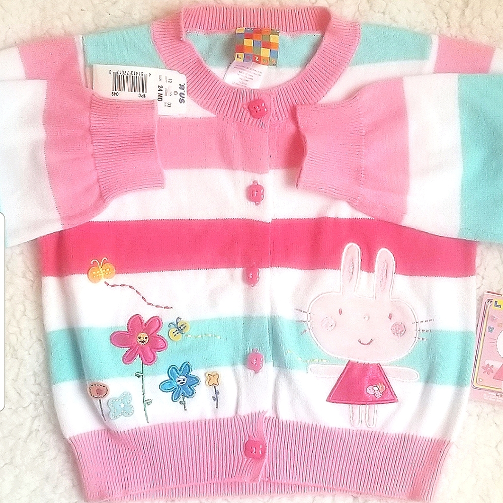 Lazoo Girls Baby Bunny Sweater Rare Easter Ready